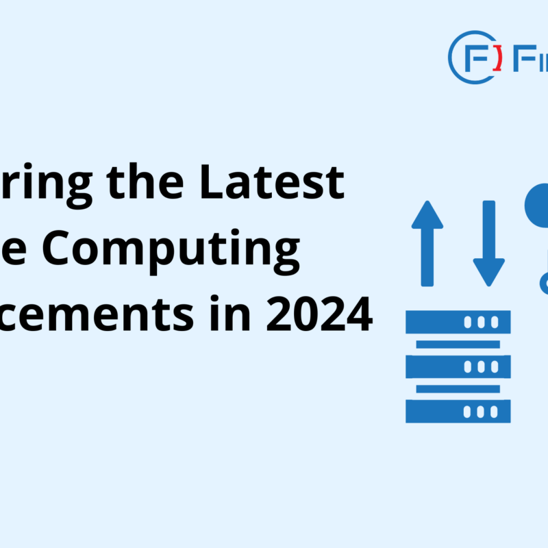 The image is a promotional graphic from FirstIgnite. It features the title "Exploring the Latest Edge Computing Advancements in 2024" in bold black text. The FirstIgnite logo is positioned at the top right corner.